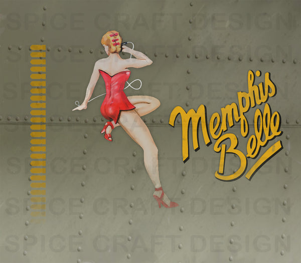 B-17 Memphis Belle | Digital Download | Waterslide | Sublimation | PNG | Glitter Background