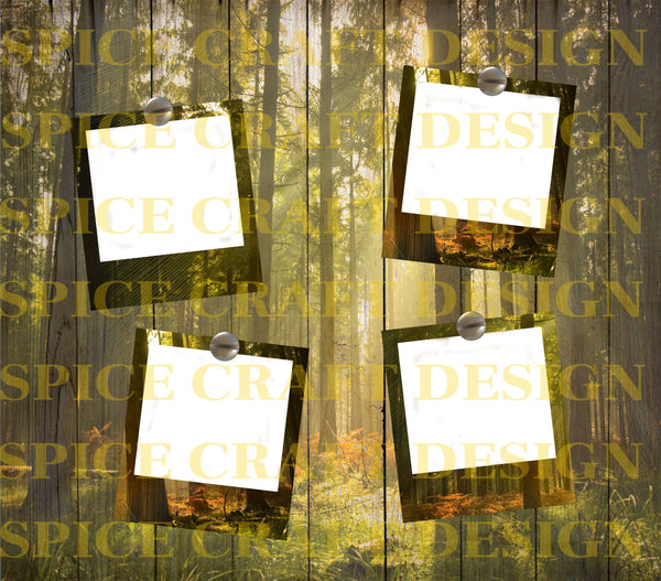 Forest trees Wood Panel Photo Panel Tumbler | Skinny Tumbler Wrap | Digital Download | Sublimation | png file