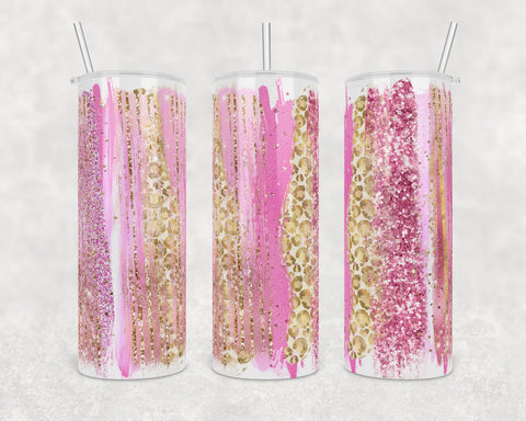 Pink abstract milkyway glitter | 20 oz Skinny Tumbler Wrap | Digital Download | Sublimation | png file