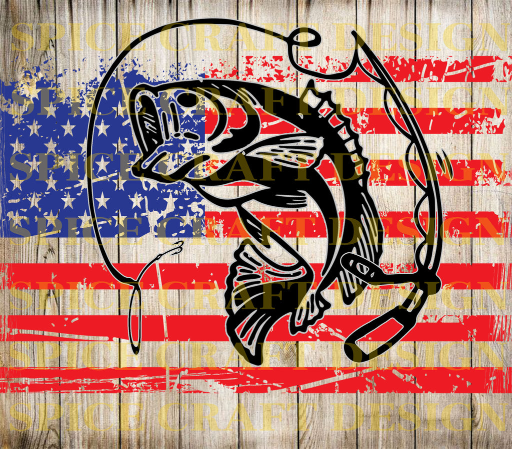 Fishing Flag Wood, Reel Cool Dad, American Flag