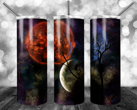 20 oz SKINNY Tumbler Design | Supernatural Moons, Galaxy with dust | Personalized Image | Digital Download | Sublimation image | png file