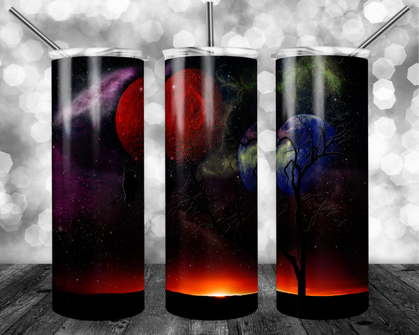 20 oz SKINNY Tumbler Design | Supernatural Galaxy with dust, sunrise | Personalized Image | Digital Download | Sublimation image | png file