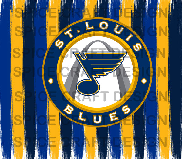 St. Louis Navy, Yellow and Blue Stripe | 20 oz Skinny Tumbler Wrap | Digital Download | Sublimation image | png file