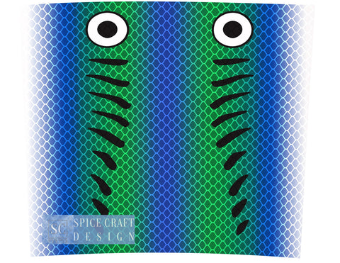 Green and Blue Fishing Lure Digital 20 oz skinny tumbler, sublimation or waterslide, DOWNLOAD, PNG