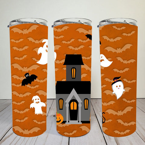 Haunted House | Digital Download | Sublimation | 20 oz Skinny Tumbler | Waterslide | PNG