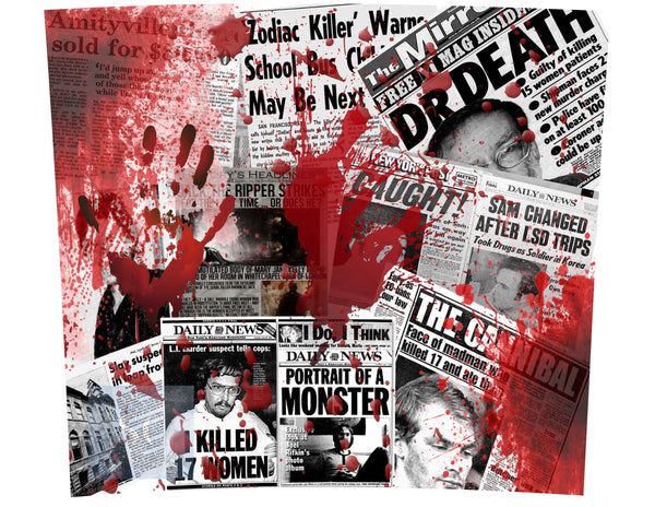Serial Killer Newspaper Stories Tumbler | Digital Download | Sublimation | 20 oz Skinny Tumbler | Waterslide | PNG