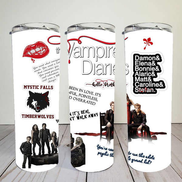 Vampire Diaries | Digital Download | Sublimation | 20 oz Skinny Tumbler | Waterslide | PNG | Glitter and no background