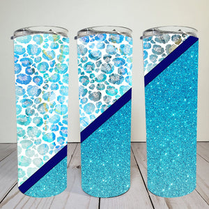 Blue Glitter Leopard Print | 20 oz skinny wrap | digital design | png | waterslide and sublimation