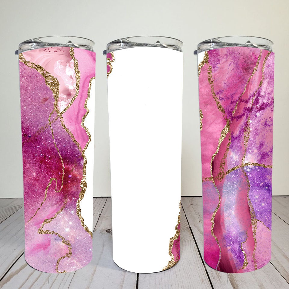 Pink and Purple Alcohol Ink digital wrap design | Personalize | 20 oz Skinny Tumbler | Sublimation | Waterslide | PNG | Seamless