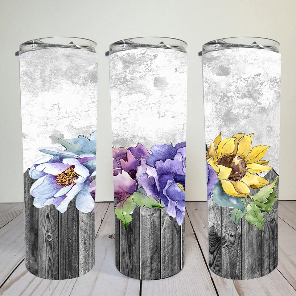 Summer Flowers Relax Bitch Wooden Fence  |  Digital Download | Sublimation | 20 oz Skinny Tumbler | Waterslide | PNG