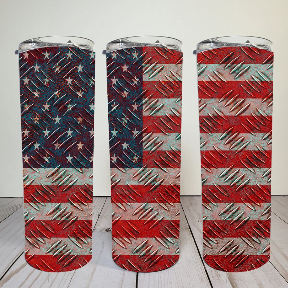 Flag Tread Plate Worn digital image | Skinny Tumbler Wrap | Digital Download | Sublimation | png file