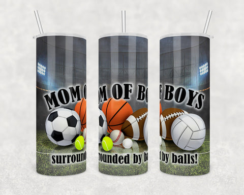 Mom of Boys, surrounded by balls | Digital Download | Waterslide | Sublimation | PNG | Glitter Background