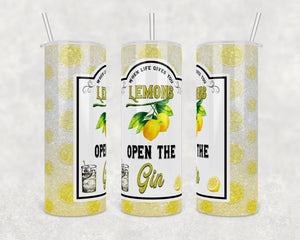When Life Gives You Lemons, Open The Gin | Digital Download | Waterslide | Sublimation | PNG | Glitter Background