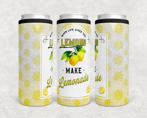 When Life Gives You Lemons, Make Lemonade | Lemon Glitter Background | Skinny Can Cooler | Digital Download | Waterslide | Sublimation