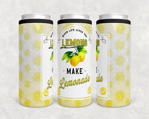 When Life Gives You Lemons, Make Lemonade | Lemon Glitter Background | Skinny Can Cooler | Digital Download | Waterslide | Sublimation