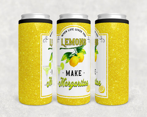 When Life Gives You Lemons, Make Margaritas | Skinny Can Cooler | Digital Download | Waterslide | Sublimation | PNG | Glitter Background