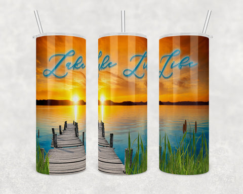 Lake Life at Sunset | Digital Download | Waterslide | Sublimation | PNG | Glitter Background
