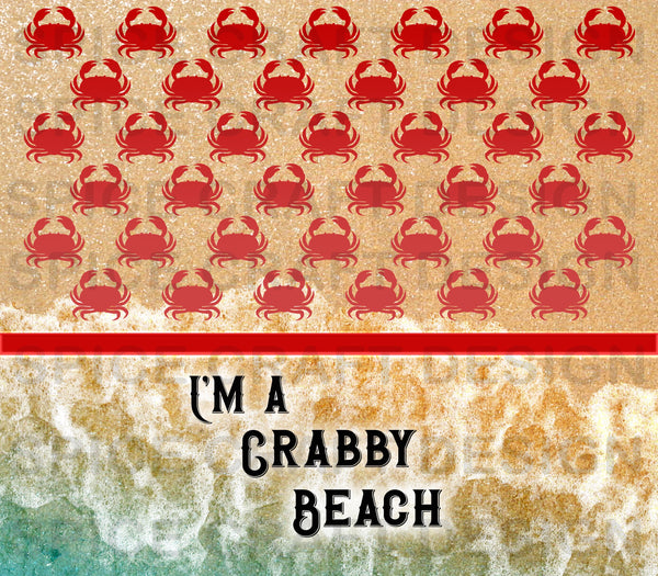 Crabby Beach | digital design | png file | 20 oz skinny sublimation or waterslide