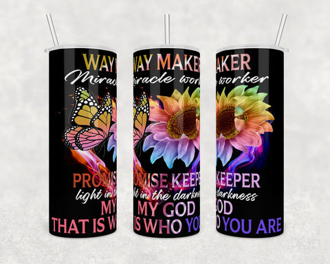 Waymaker Miracle Worker My God | 30 oz Skinny Tumbler Wrap | Digital Download | Sublimation | png file