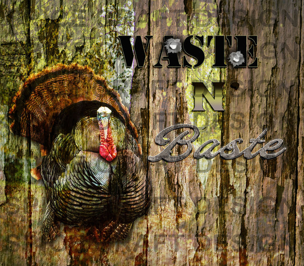 Wild Turkey in the Woods | Waste N' Baste | Skinny Tumbler Wrap | Digital Download | Sublimation | PNG