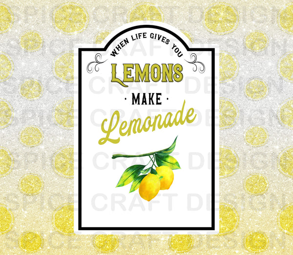 When Life Gives You Lemons, Make Lemonade | Digital Download | Waterslide | Sublimation | PNG | Glitter Background