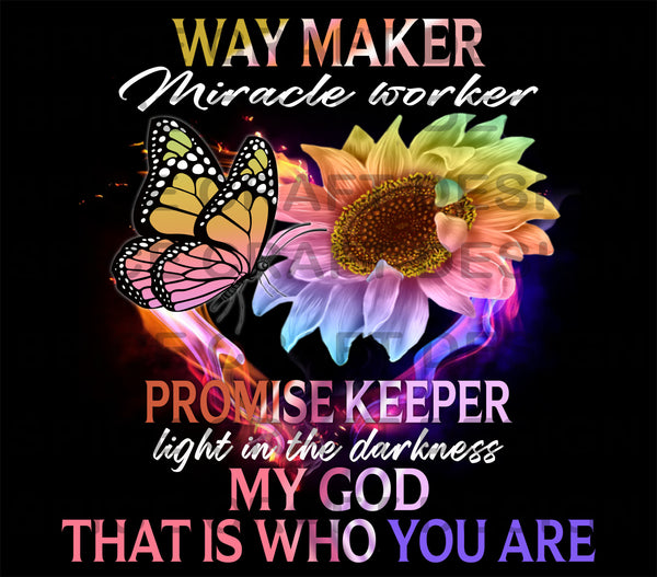 Waymaker Miracle Worker My God | 20 oz Skinny Tumbler Wrap | Digital Download | Sublimation | png file