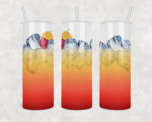 Sex on the Beach drink with ice in a glass | 20 oz skinny tumbler | Digital Download | Waterslide | Sublimation | PNG File