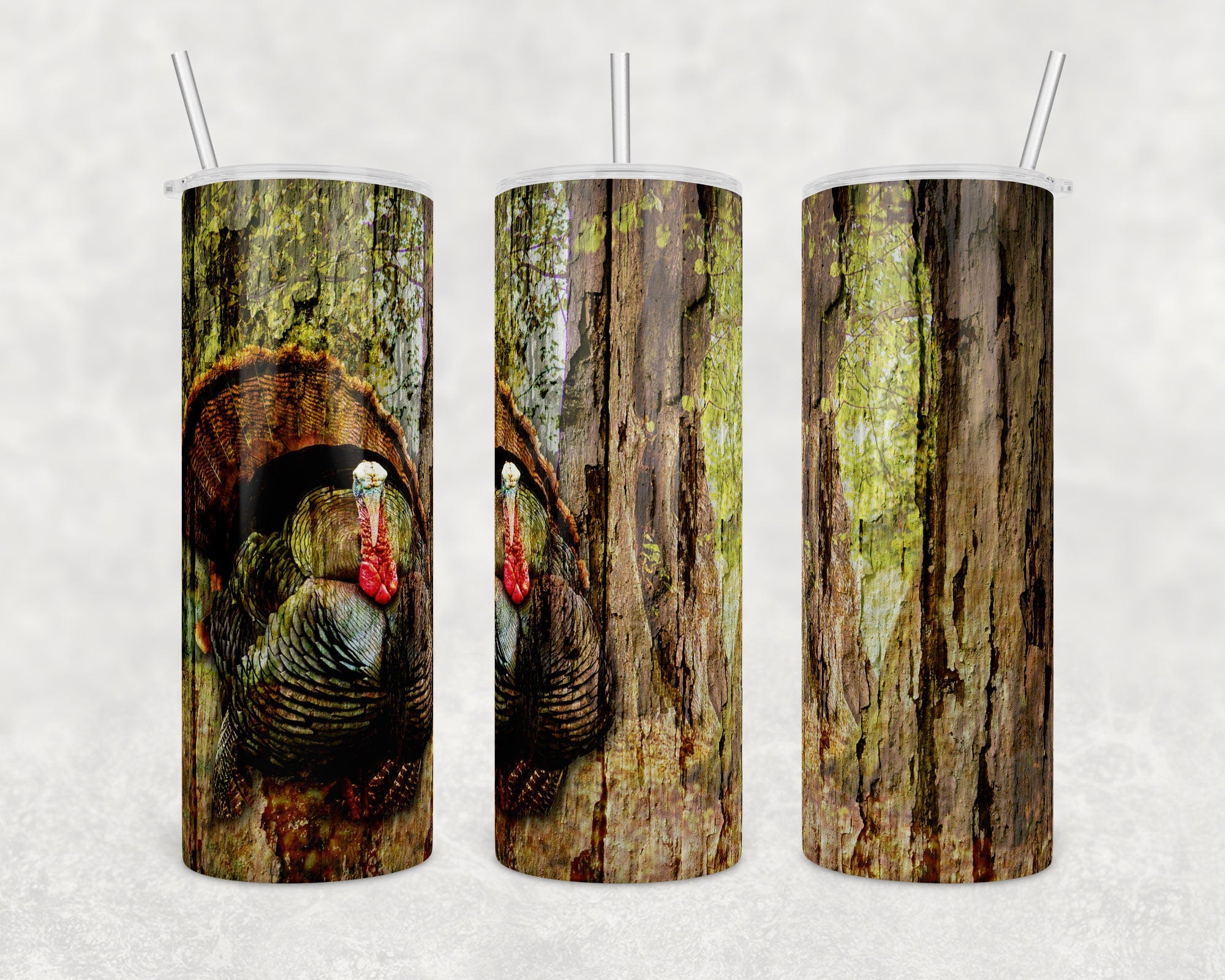 Wild Turkey in the Woods | Skinny Tumbler Wrap | Digital Download | Sublimation | PNG