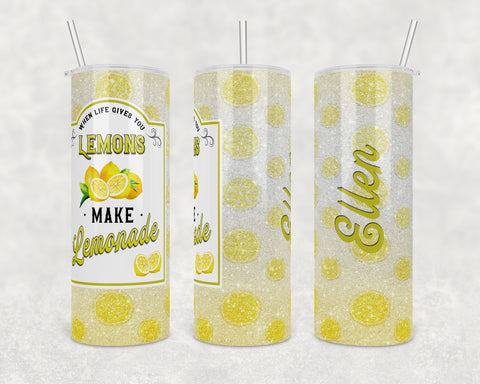 When Life Gives You Lemons, Make lemonade | Digital Download | Waterslide | Sublimation | PNG | Lemon Glitter Background