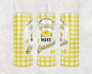 When Life Gives You Lemons, Make Lemonade -  Plaid Background | Digital Download | Waterslide | Sublimation | PNG |