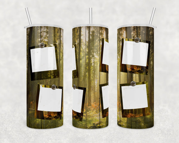 Forest trees Wood Panel Photo Panel Tumbler | Skinny Tumbler Wrap | Digital Download | Sublimation | png file
