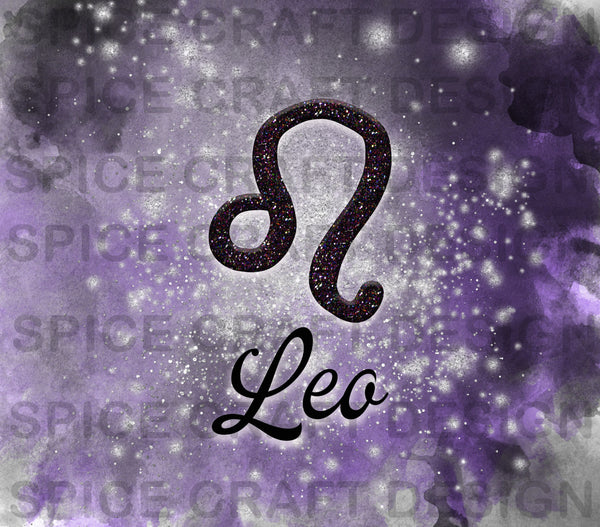 Zodiac Tumbler - Leo |  Galaxy and cloud background | 20 oz Skinny Tumbler Wrap | Digital Download | Sublimation | PNG file