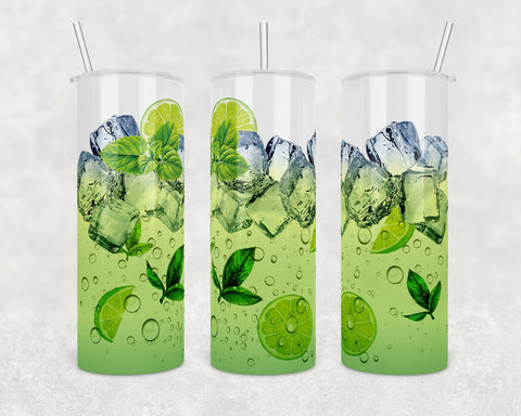 Mojito in a Glass with ice | 20 oz skinny tumbler | Digital Download | Waterslide | Sublimation | PNG File