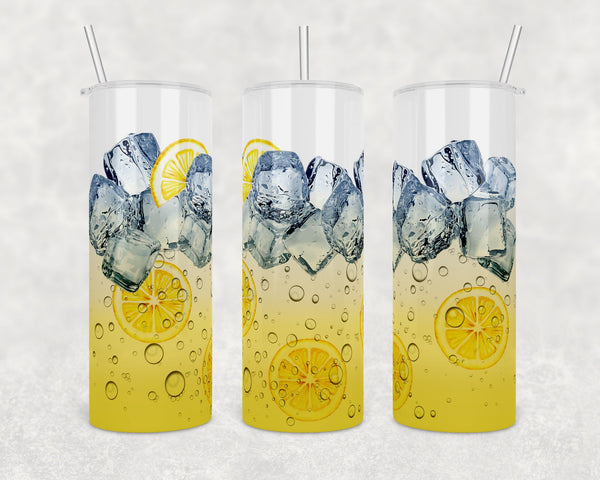 Lemonade drink with ice in a glass | 20 oz skinny tumbler | Digital Download | Waterslide | Sublimation | PNG File
