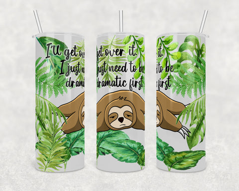 Sloth Dramatic with foliage | Digital Download | 20 oz Skinny Tumbler | Sublimation | Waterslide | PNG