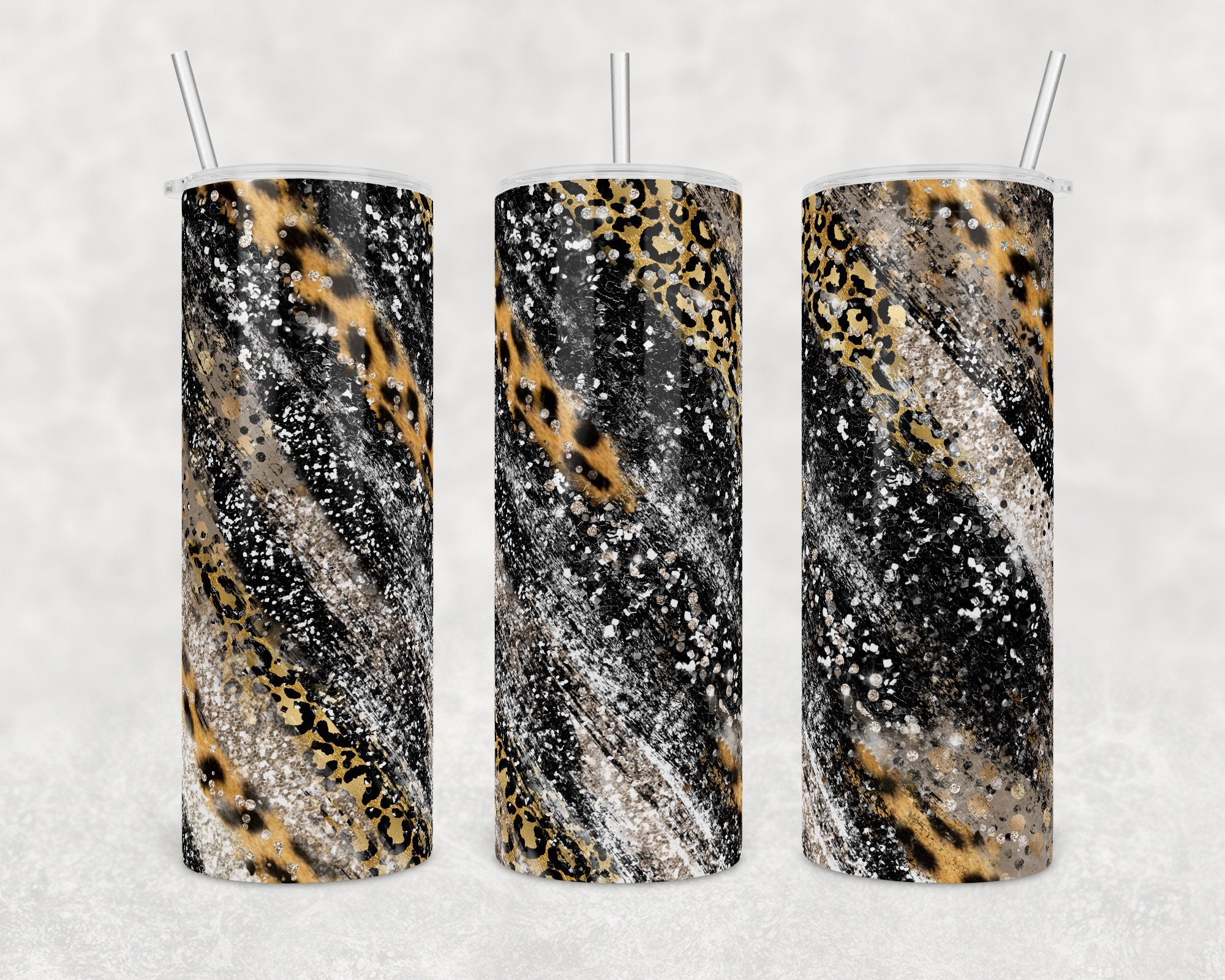 Animal print abstract milkyway | 20 oz Skinny Tumbler Wrap | Digital Download | Sublimation | png file