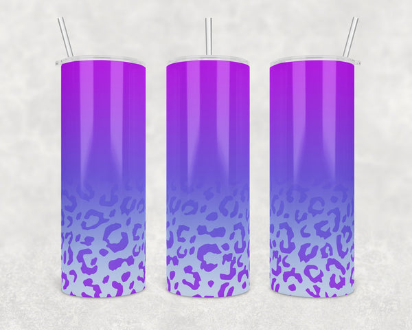 Ombre Purple Blue Leopard Cheetah | 20 oz skinny tumbler | Straight and Tapered | Digital Download | Waterslide | Sublimation | PNG File