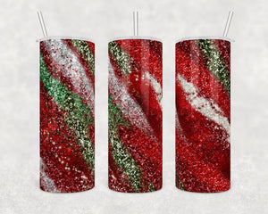 Red, green and Silver Holday , abstract milkyway glitter | 20 oz Skinny Tumbler Wrap | Digital Download | Sublimation file | png file