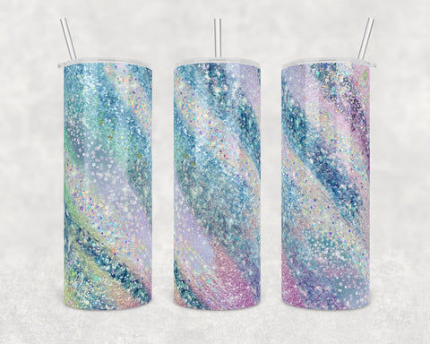 Holographic abstract milkyway glitter | 20 oz Skinny Tumbler Wrap | Digital Download | Sublimation | png file