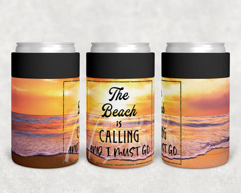 The beach is calling I must go | Regular Can Cooler | png file | Digital Download | Waterslide | Sublimation