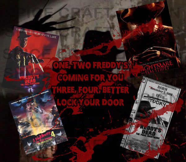 One, Two Freddy's coming for you | Horror movie | 20 oz Skinny Tumbler Wrap | Digital Download | Sublimation | png file