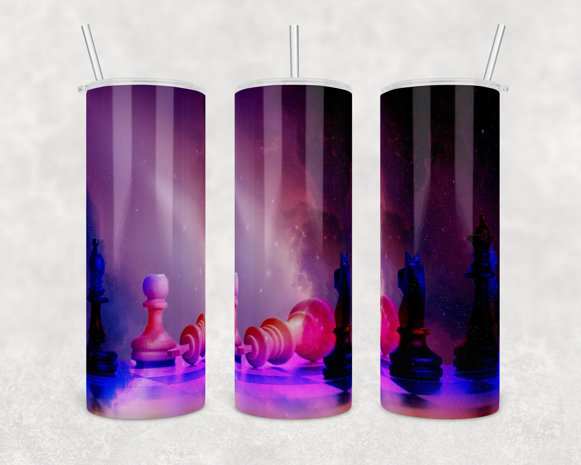 Chess Battle | 20 oz Skinny Tumbler Wrap | Digital Download | Sublimation image | png file