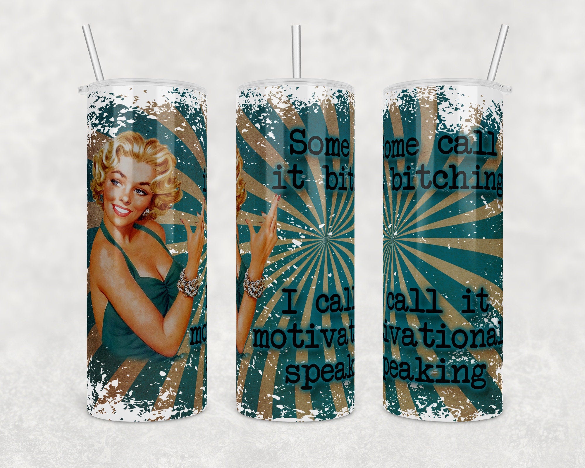 Retro 50s Housewife Humorous saying | 20 oz Skinny Tumbler Wrap | Digital Download | Sublimation image | png file
