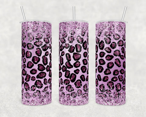 Purple glitter animal print | 20 oz Skinny Tumbler Wrap | Digital Download | Sublimation image | png file