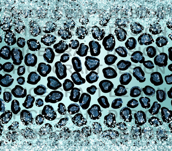 Blue glitter animal print | 20 oz Skinny Tumbler Wrap | Digital Download | Sublimation image | png file
