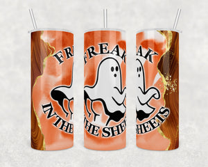 Freak in the Sheets watercolor agate solid ghost | 20 oz Skinny Tumbler Wrap | Digital Download | Sublimation image | png file
