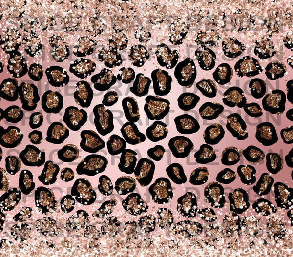 Rose gold glitter animal print | 20 oz Skinny Tumbler Wrap | Digital Download | Sublimation image | png file
